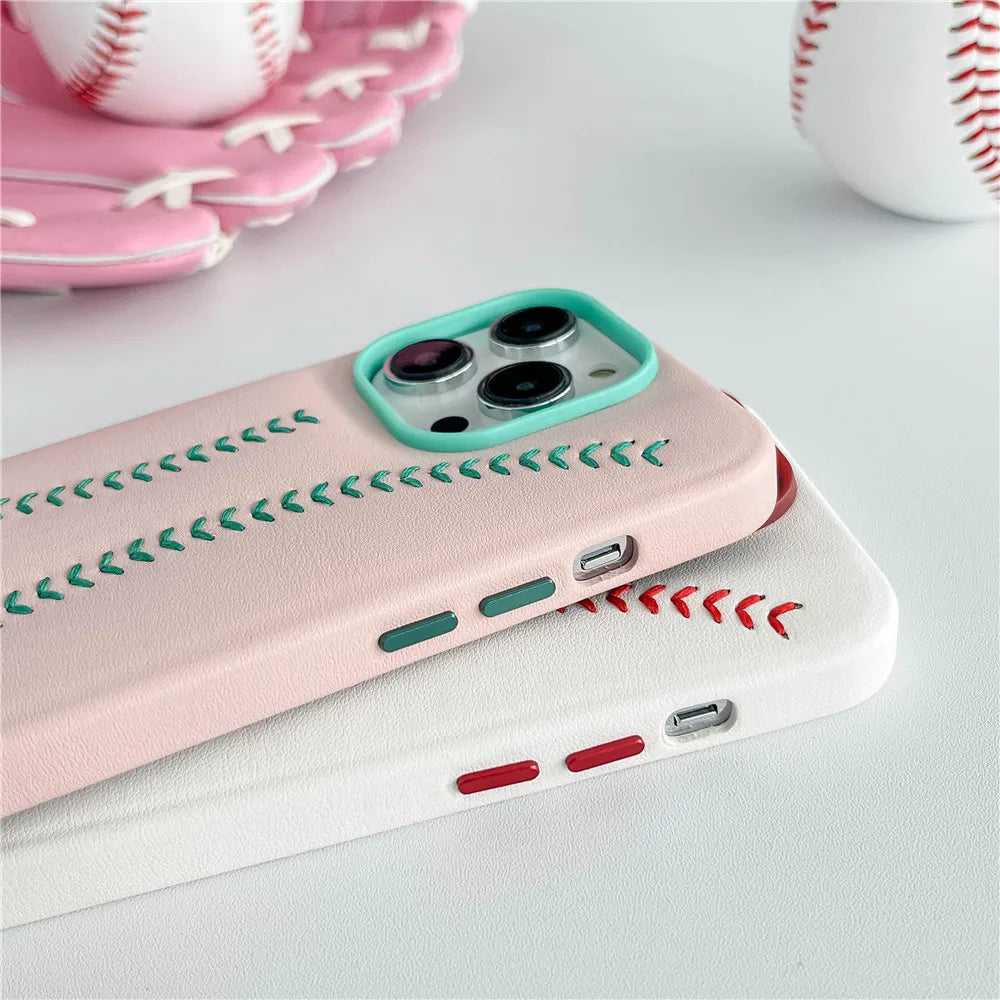 Baseball Stitch Leather Phone Case