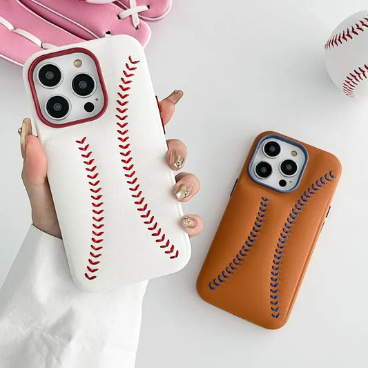 Baseball Stitch Leather Phone Case