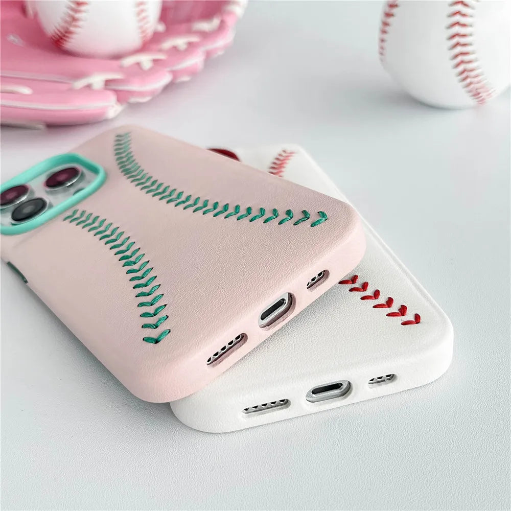 Baseball Stitch Leather Phone Case