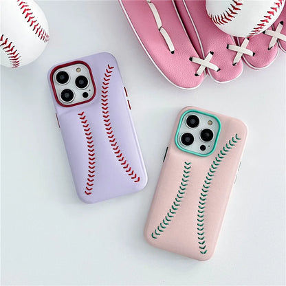 Baseball Stitch Leather Phone Case